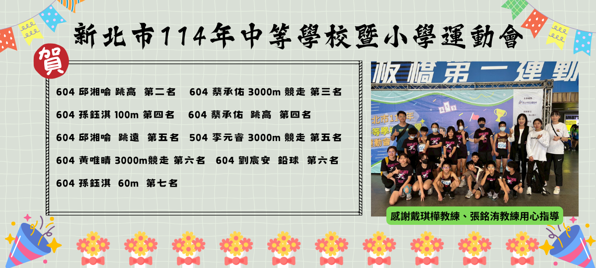 連結到新北市114年中等學校暨小學運動會